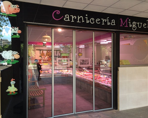 Puerta automática de cristal para locales comerciales en Zaragoza